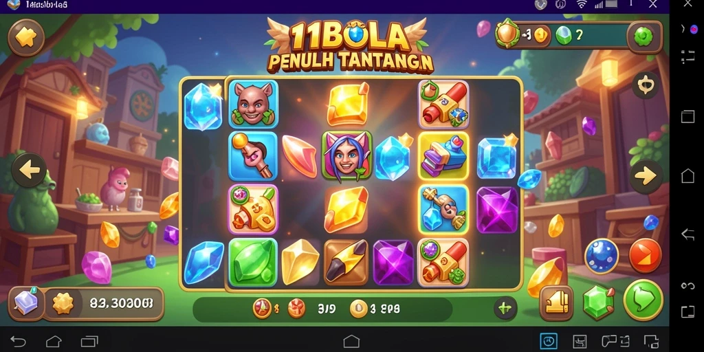 Gameplay 11BOLA yang penuh warna dan tantangan Match-3.