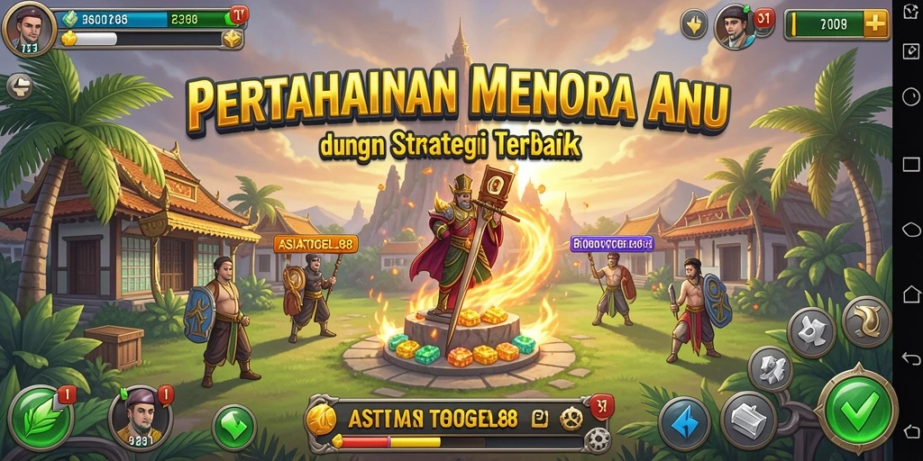 Tampilan gameplay mendebarkan dalam ASIATOGEL88 Tower Defense.