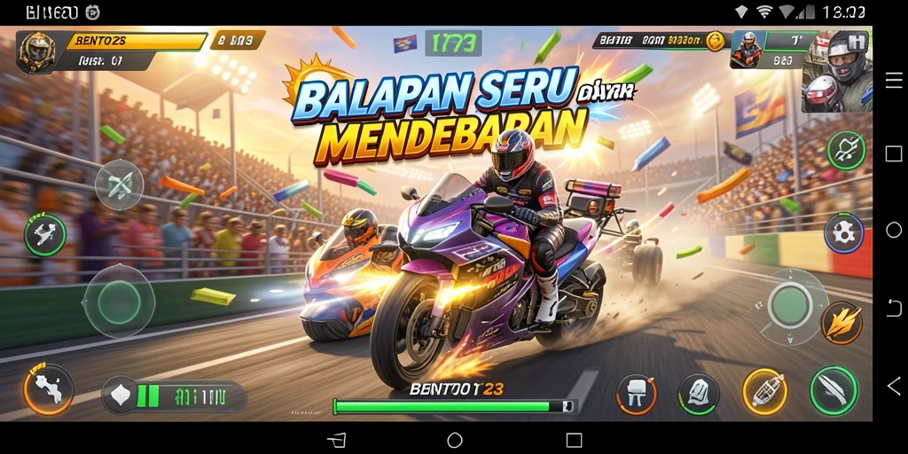 Gameplay BENTO123 yang menegangkan dengan mobil balap.