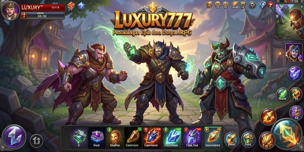 Tampilan gameplay LUXURY777 dengan pertempuran yang mendebarkan.