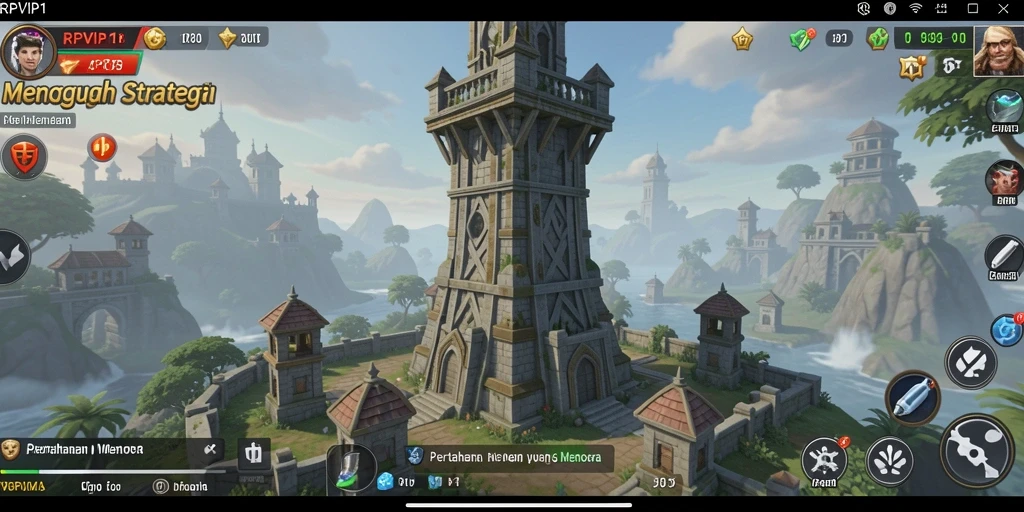 Tampilan gameplay RPVIP1 yang menarik dalam pertahanan menara.